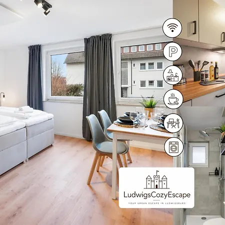 Ludwigscozyescape - Ruhiges Design-apartment Mit Balkon & Parkplatz, 4 Gaeste, Smarttv In Jedem Zimmer, Highspeed Wlan, Workspace, 24h Self Check-in Lejlighed *